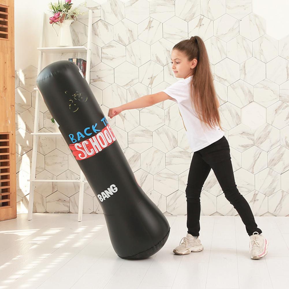 Inflatable Punching Bag PVC Tumbler Boxing Bag Stress Relief Toy Boxing Training Sandbag 1.2M for Adults Kids Taekwondo Training