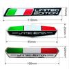 Aluminum Motorcycle Sticker of Italian Flag, Limited Edition for Rear of Cars, Motorcycles and Bicycles