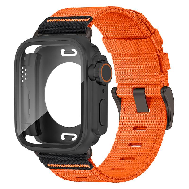Водонепроницаемый защитный чехол + нейлоновый ремешок для Apple Watch 11 10 9 8 7 6 SE3 5 4 Для Iwatch 46мм 42мм 45 44 41 40мм Устойчивый к царапинам