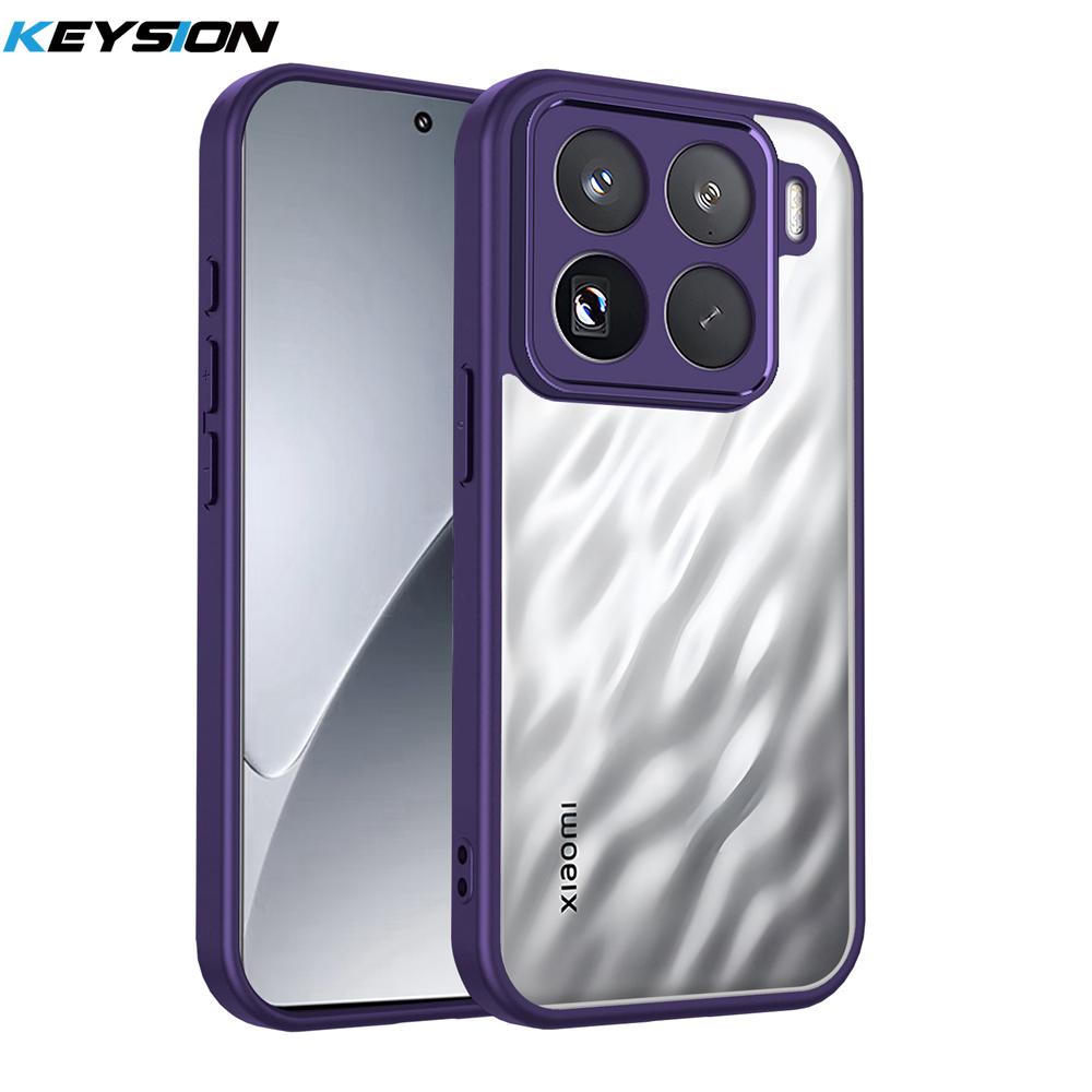 KEYSION Прозрачный чехол для телефона для Xiaomi 15T 15T Pro 5G Мягкий силикон+ПК Прозрачная противоударная задняя крышка для телефона для Xiaomi 15T Pro