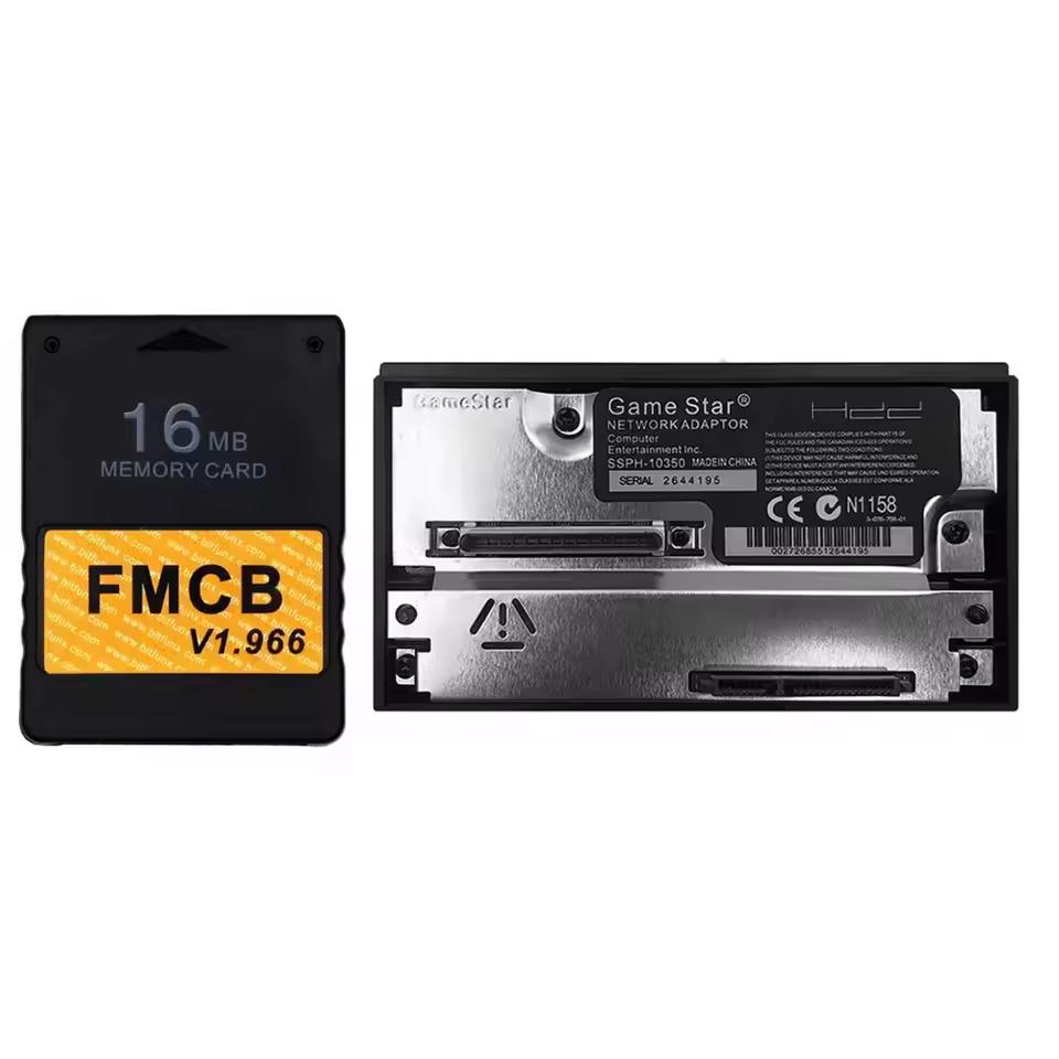 Сетевая карта-адаптер с интерфейсом SATA для игровой консоли PS2 Fat, жесткий диск SATA для Playstation 2, SATA-разъем с картой памяти Free McBoot