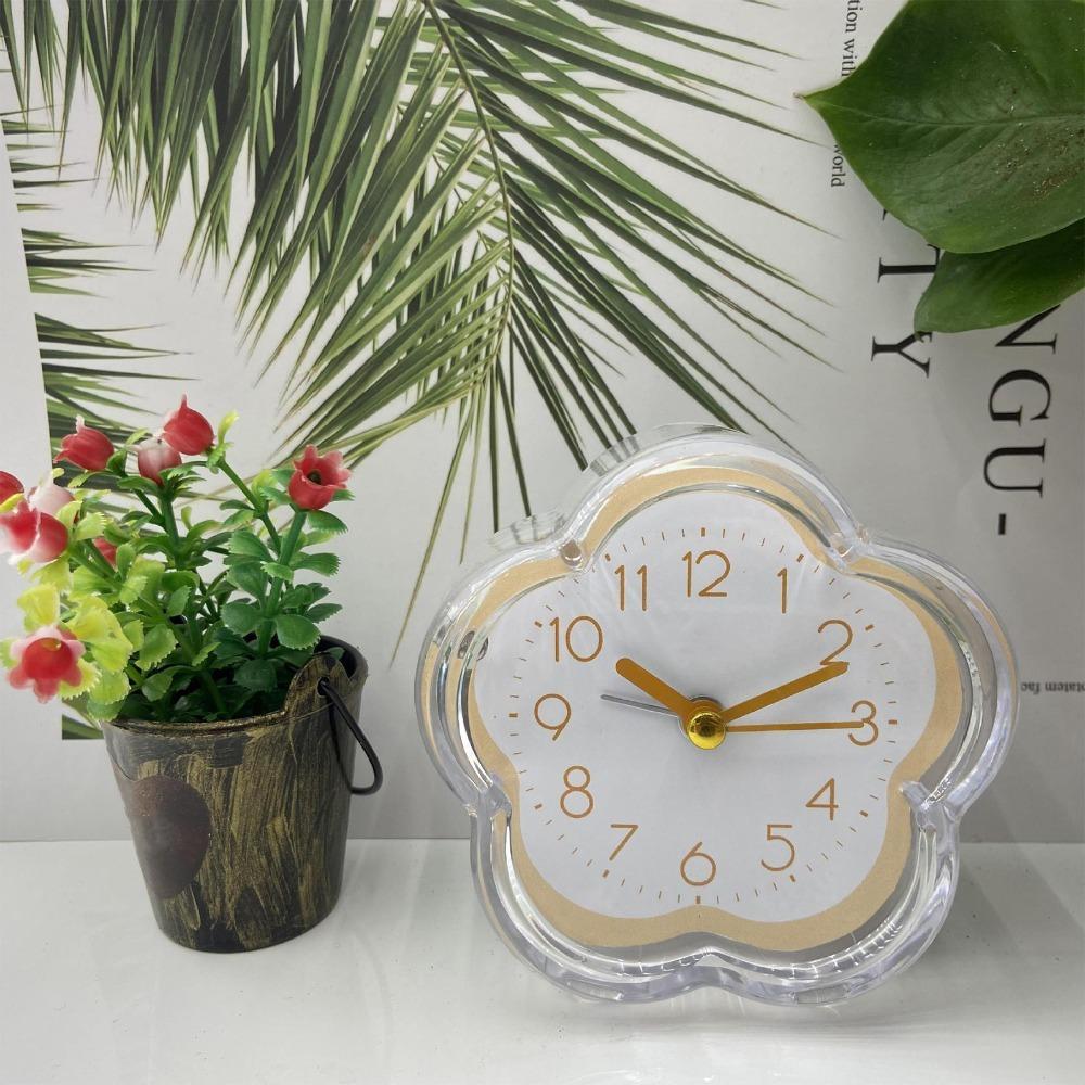 Silent Sweep Movement Bedside Alarm Clock Transparent Shell Desk Alarm Clock Home Table Display