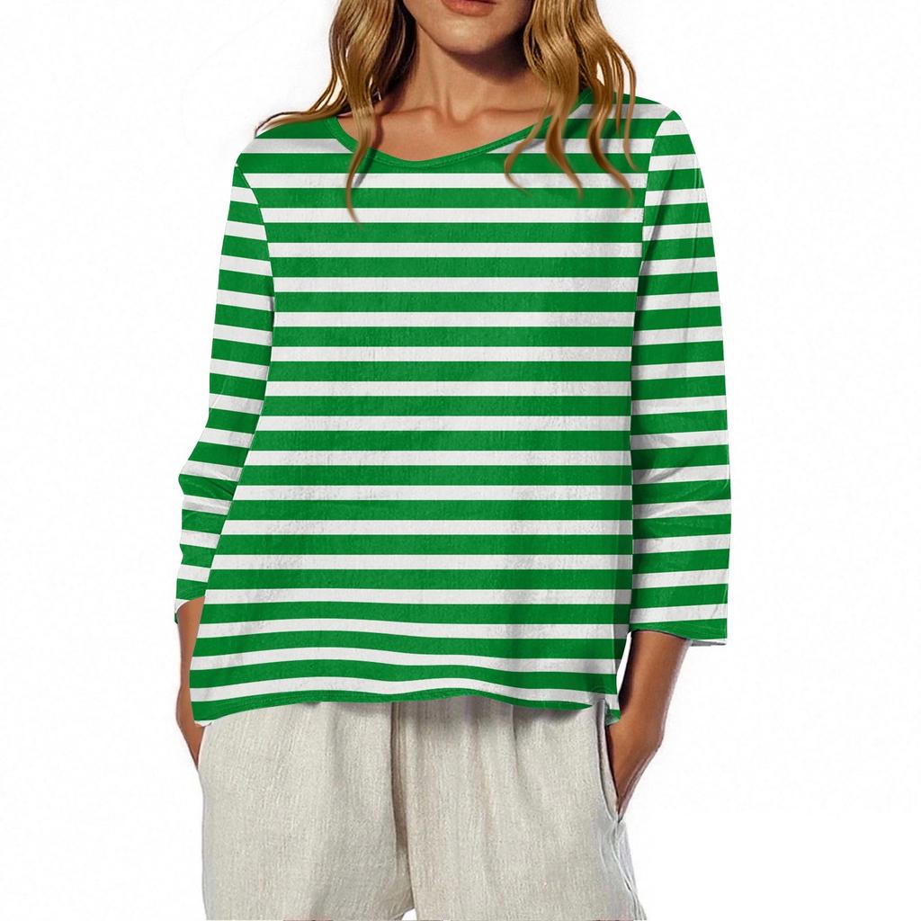 Женская футболка с круглым вырезом и рукавом 3/4 с принтом