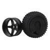 Mxfans Black Dot Pattern Rubber Tires Black Pentagram Wheel Rims for 4-Pack & RC110 Off-Road