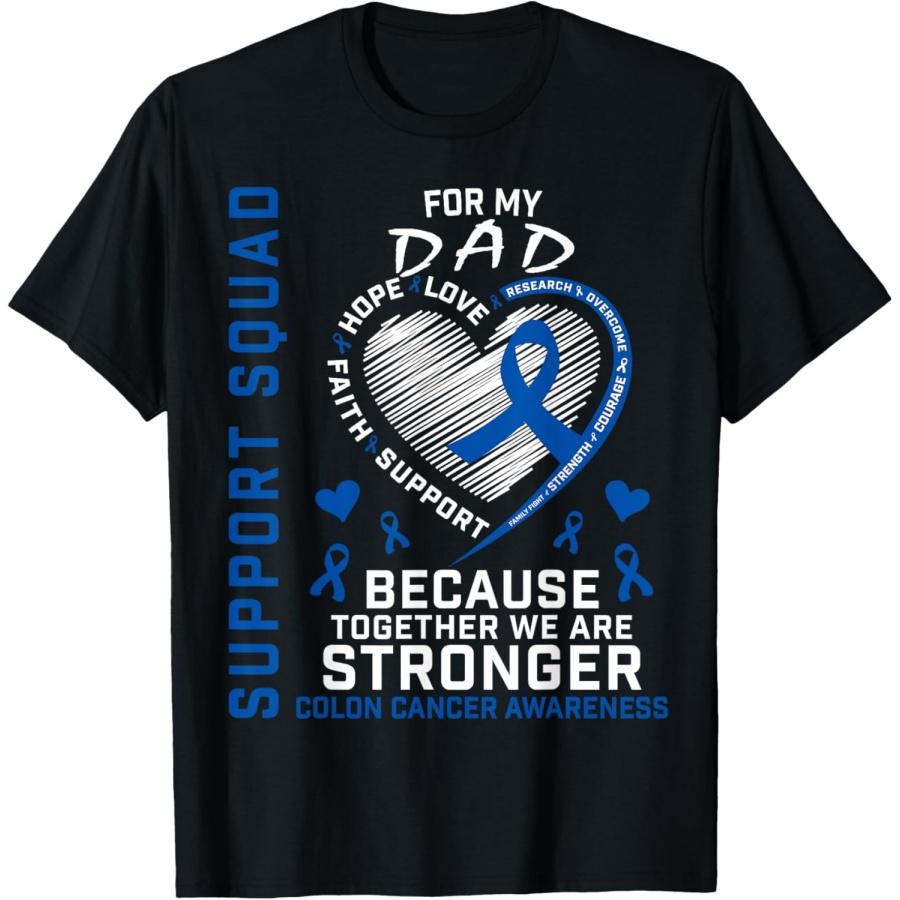 Футболка awareness рака толстой кишки Папа Команда поддержки семьи Подарки Футболка