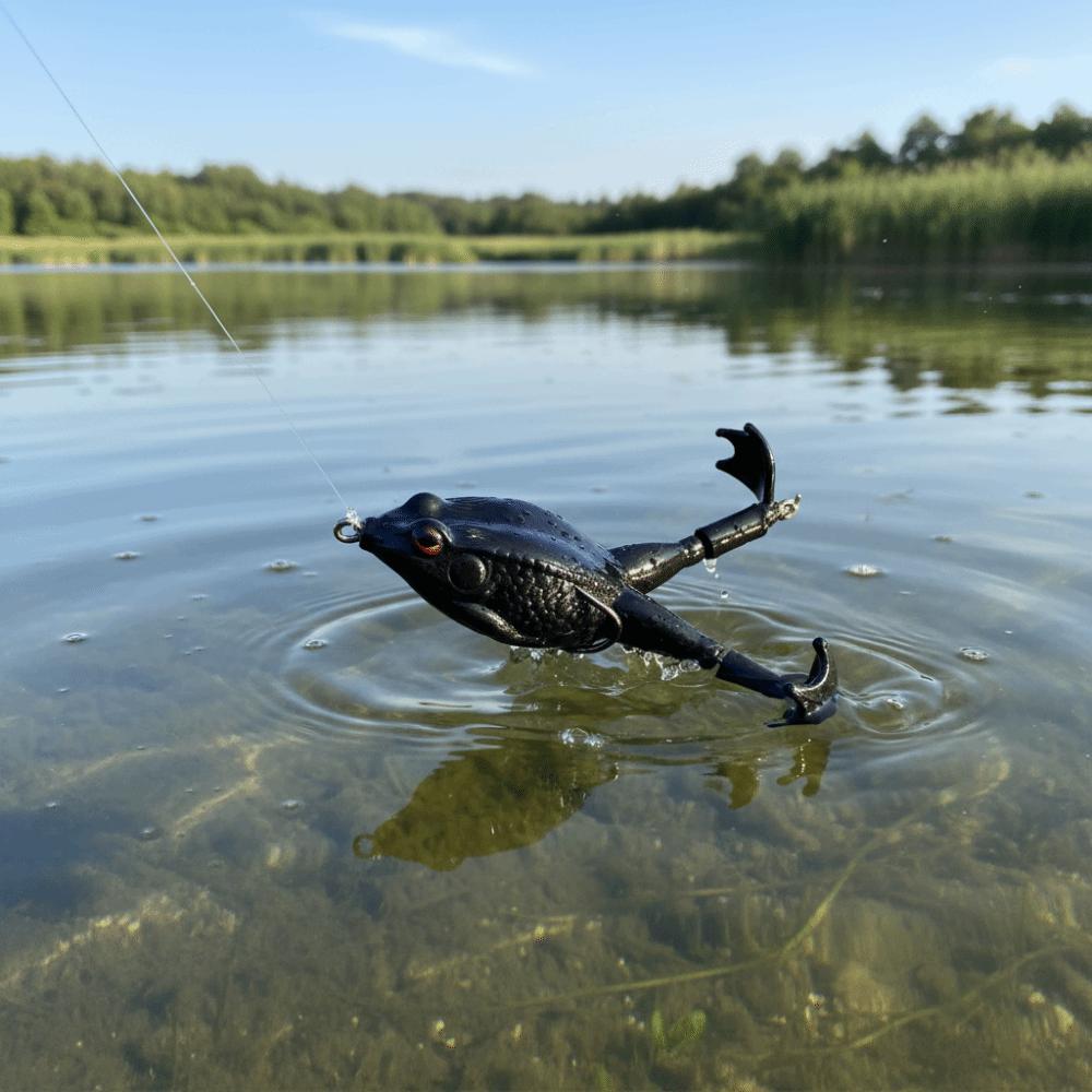 Double Propellers Frog Lure Rotating Tail Soft Frog Lure Artificial Bait Freshwater Fishing