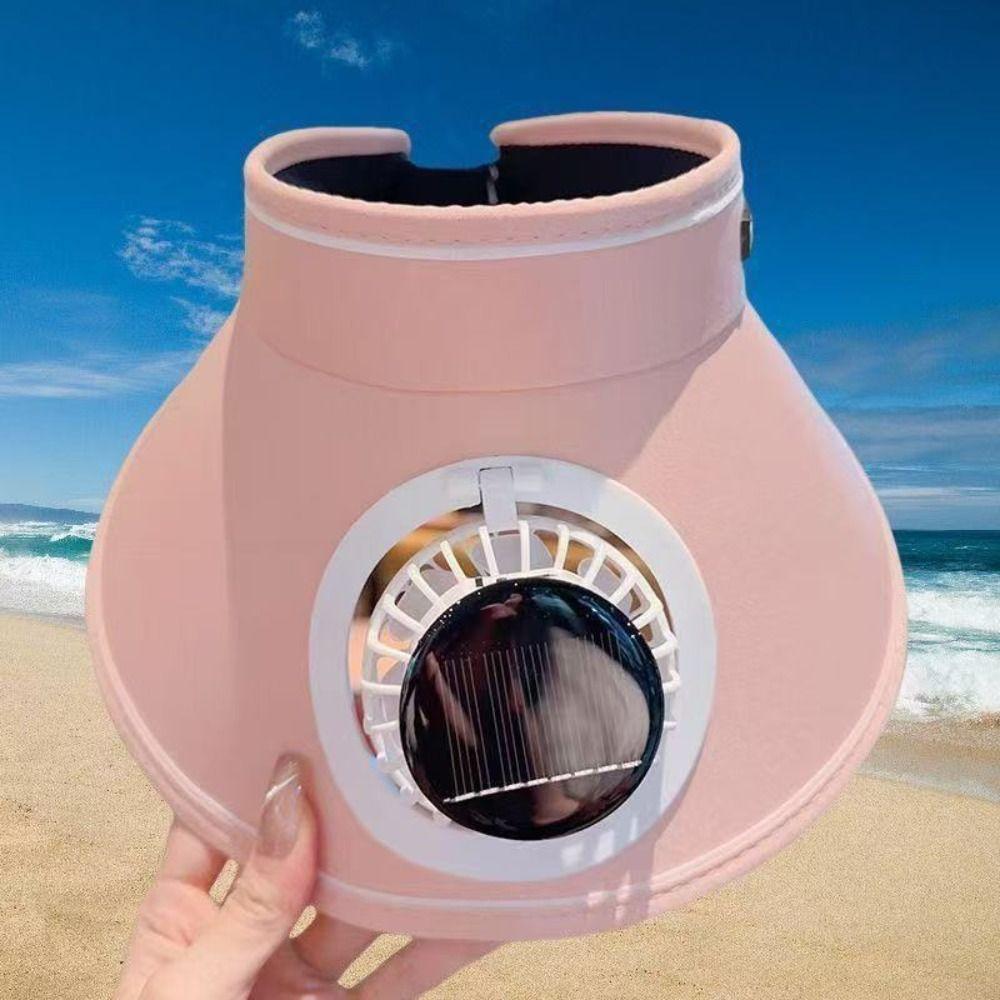 Mesh Summer Fan Sunhat Sun Protection Solar Fan Cap Wide Brim Sun Hat Sun Protection