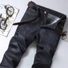 2024 Новые бархатные/обычные дополнительные эластичные свободные прямые джинсы из денима с высокой талией для мужчин