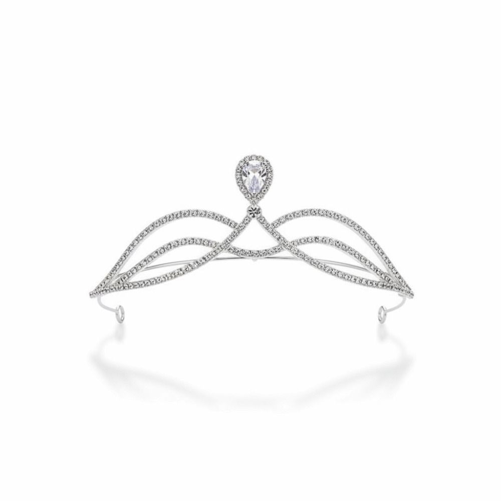 Simple Design Wedding Bride Crown Crystal Rhinestone Princess Crown  Wedding Ceremony