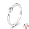 S925 Sterling Silver Temperament Women's Ring New Original Heart-shaped Diamond Simple Ring