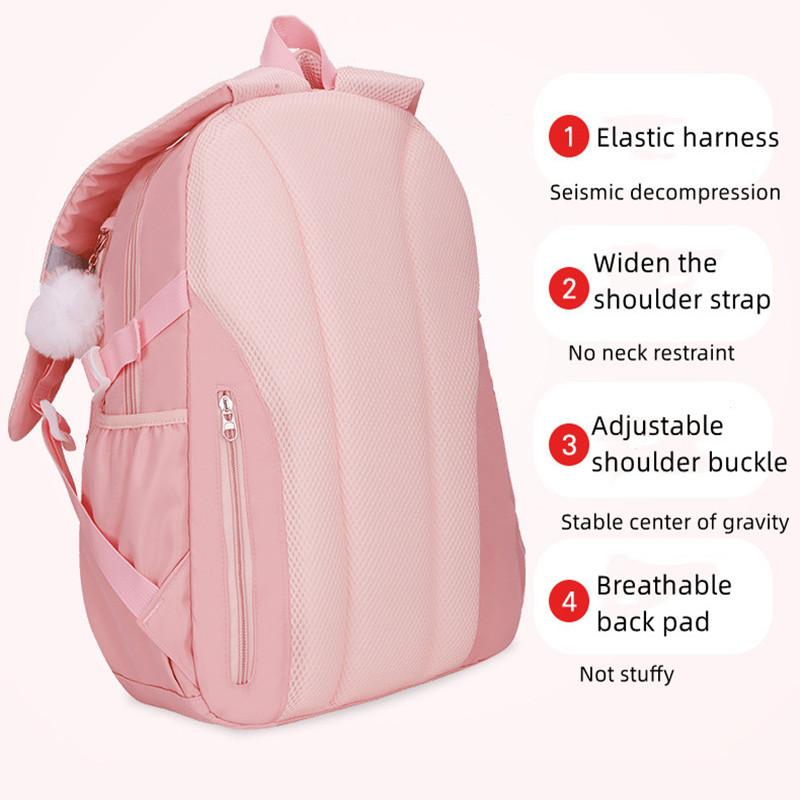 2024 Водонепроницаемый подростковый рюкзак из 3 предметов, модный рюкзак для девочек, женская сумка через плечо, школьный рюкзак для начальной/старшей школы, рюкзаки с защитой позвоночника