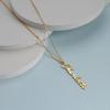 EMANCO Handmade Vertical Name Necklace Signature Letter Necklace Pendant Handwriting Charm Nameplate Stainless Steel Jewelry