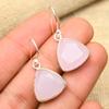 Exquisite Pink Chalcedony Gemstone 925 Sterling Silver Handmade Lovely Jewelry Earrings For Women