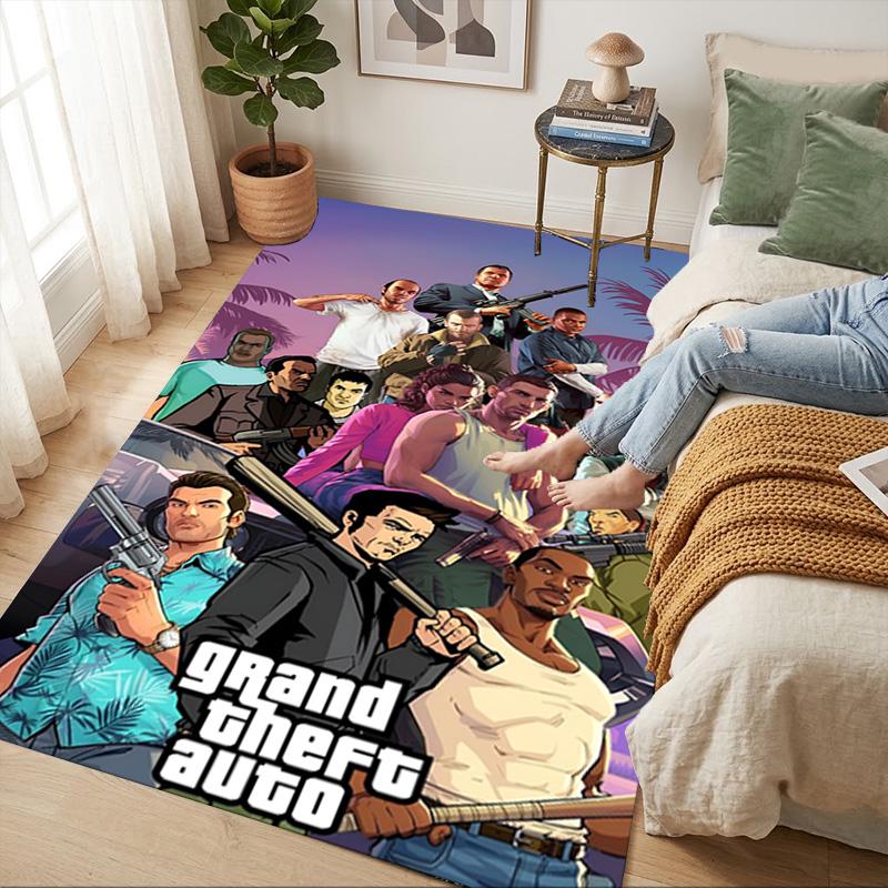Gta V Гостиная Нескользящий Ковер Мягкий Ковер для Спальни Игровой Комнаты Дивана Офиса Домашний Декор Придверный Коврик Рождественский Подарок C9211700