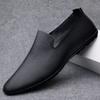 Fashion Men's Leather Shoes 2025 Spring Autumn Fashion Slip On Breathable Casual Shoes Lightweight Comfortable Non Slip Soft Sole Flats