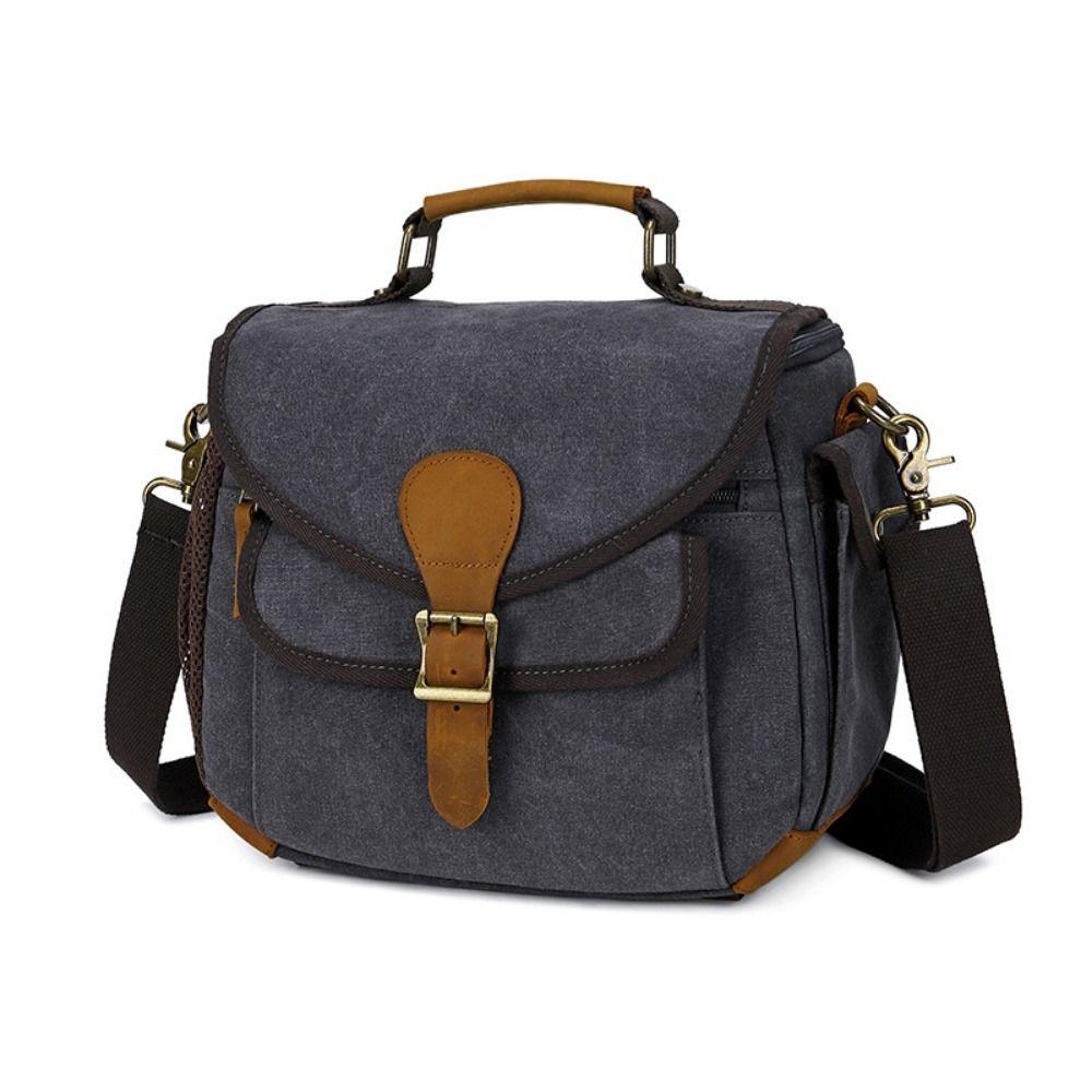 Сумка для беззеркальной фотокамеры из холста, мягкая винтажная сумка-мессенджер для объектива камеры, противоударный водонепроницаемый защитный чехол для камеры