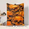 1pc Skull Horror Lightweight Flannel Blanket, Comfortable and Warm Blanket, for Office and Camping Sofa Bed, Livingroom164