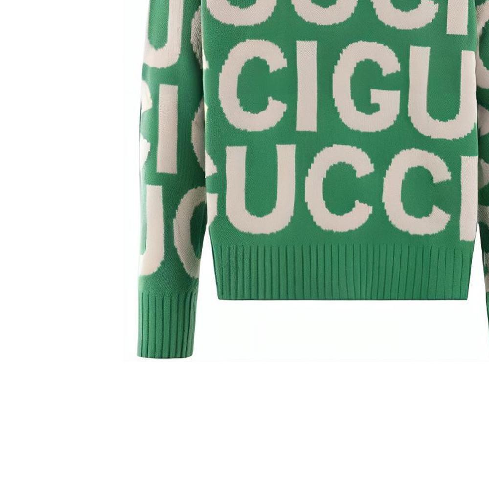 Gucci Свитер с интарсией и логотипом по всей поверхности 763672-XKDLV-3521