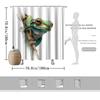 Зеленая лягушка, карабкающаяся по шторке для душа – Милое 2D-изображение, Водонепроницаемый полиэстер, 70,8×70,8 дюйма, 12 крючков, Подходит для стандартной ванны