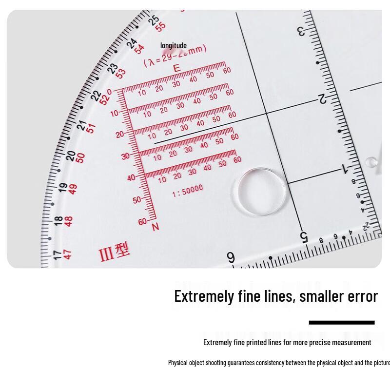 Artillery Coordinate Plotting Semicircle Ruler