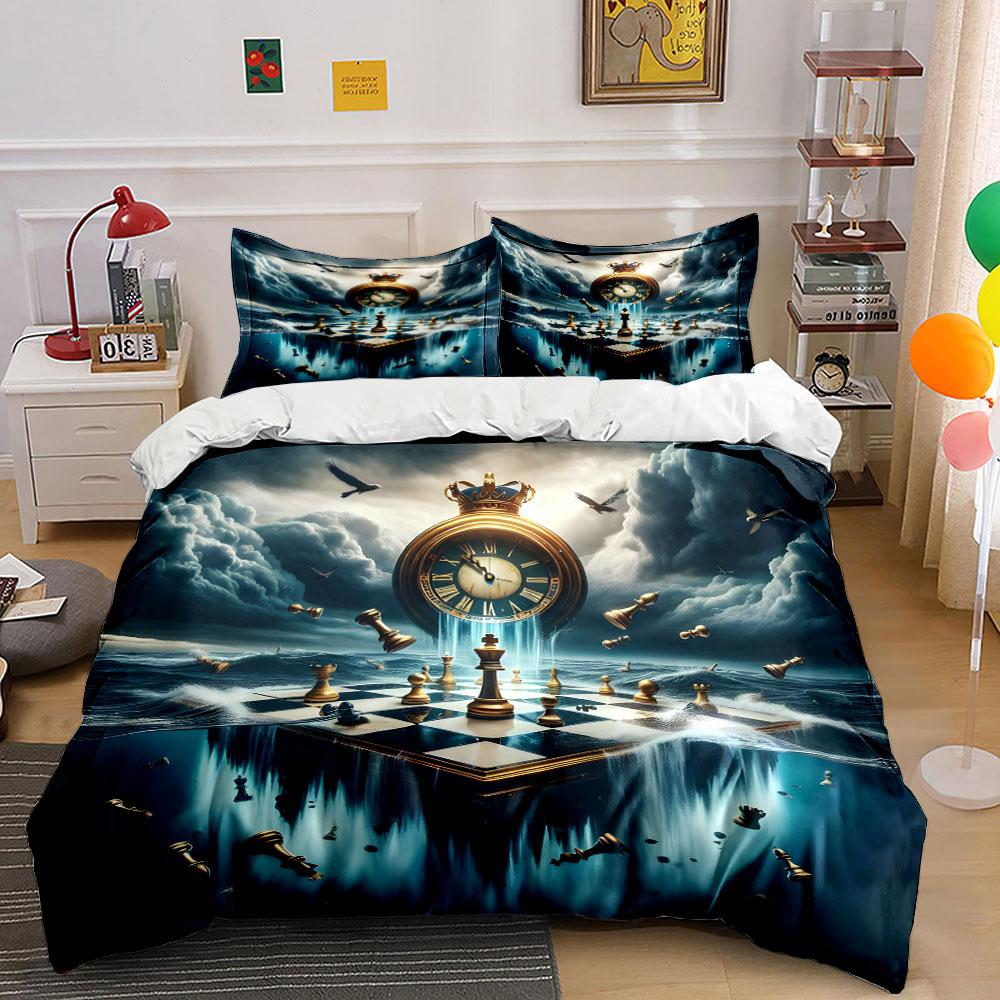 "Timeless Chessboard Fantasy" Bedding sets Duvet covers Pillowcases(1* Duvet Cover 2* Pillowcases without duvet insert)