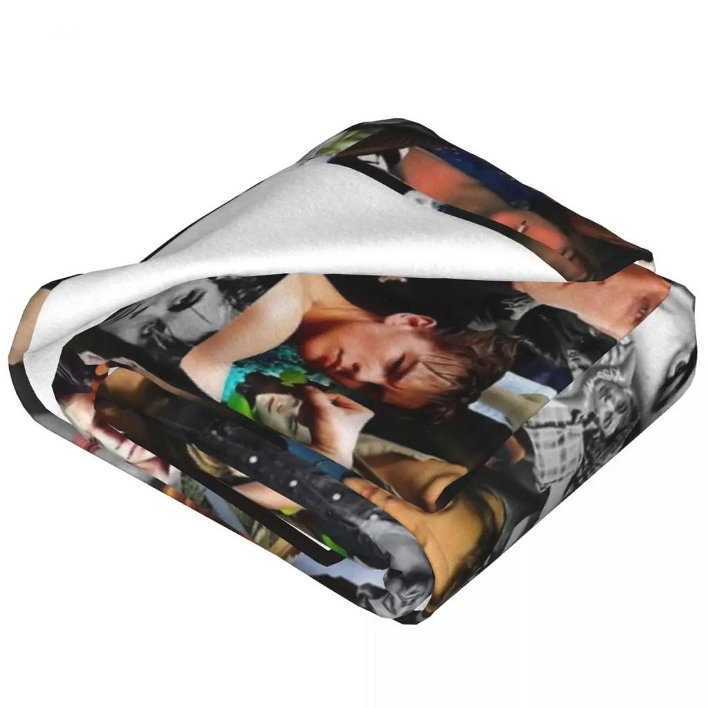 Leonardo Dicaprio Collage Fuzzy Blanket Vintage Throw Blankets for Home Hotel Sofa 150*125cm Quilt