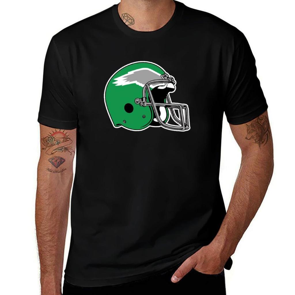 Eagles 80s Throwback Helmet TShirt Simple Casual Short Sleeve Tee