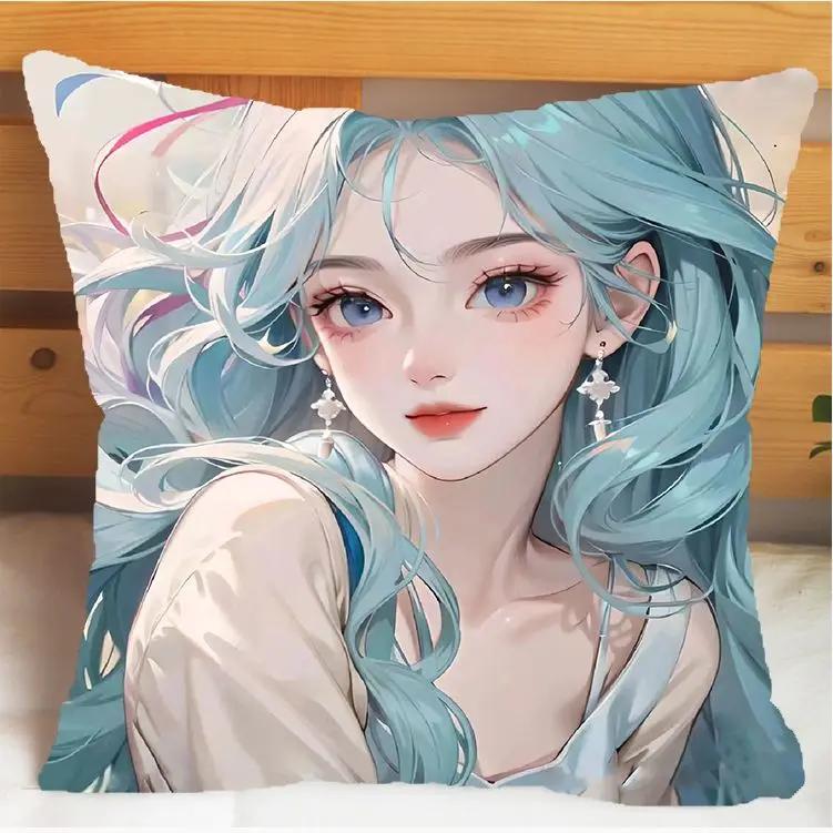 Arena of Valor Honor of Kings Xi Shi Подушка и наволочка Чехол для подушки-подушки Двусторонняя печать Плюшевые декоративные подушки 40x40см