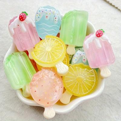 Летнее мороженое, полимерный шарм, сахар, вишня, цитрусовые, DIY, украшение для рукоделия, подходит для чехлов для телефонов, скрапбуков, принадлежности для вечеринок