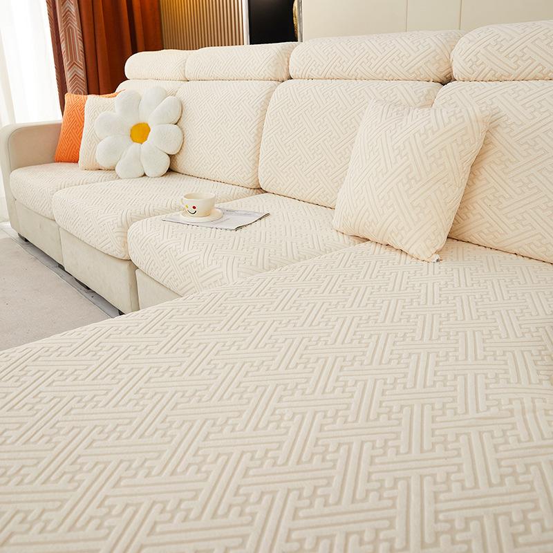 Jacquard Velvet Sofa Cover Non-slip Sofa Cover Cover All-inclusive Four Seasons Universal Elastic Cover Hats Simple Modern Cushion Cover Sub