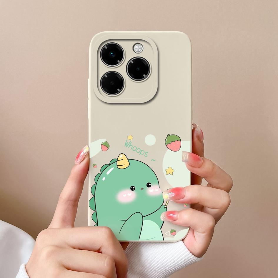For Infinix Note 40X Zero 40 Hot 50 50i Pro Plus Smart 9 5G 4G Phone Cases Popular Cartoon Dinosaur Cute Style Liquid Silicone Covers For Infinix Capa