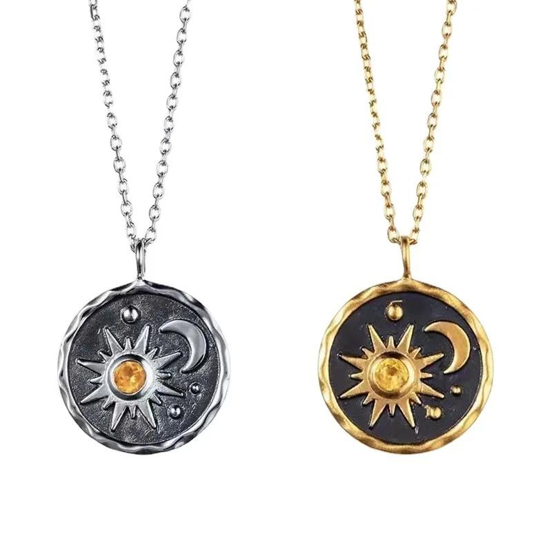 Винтажная подвеска-ожерелье 'Солнце и Луна' в стиле Бохо для женщин, Дизайн с индивидуальностью, Цепочка на ключицу, Чокеры, Ювелирные аксессуары, Подарок