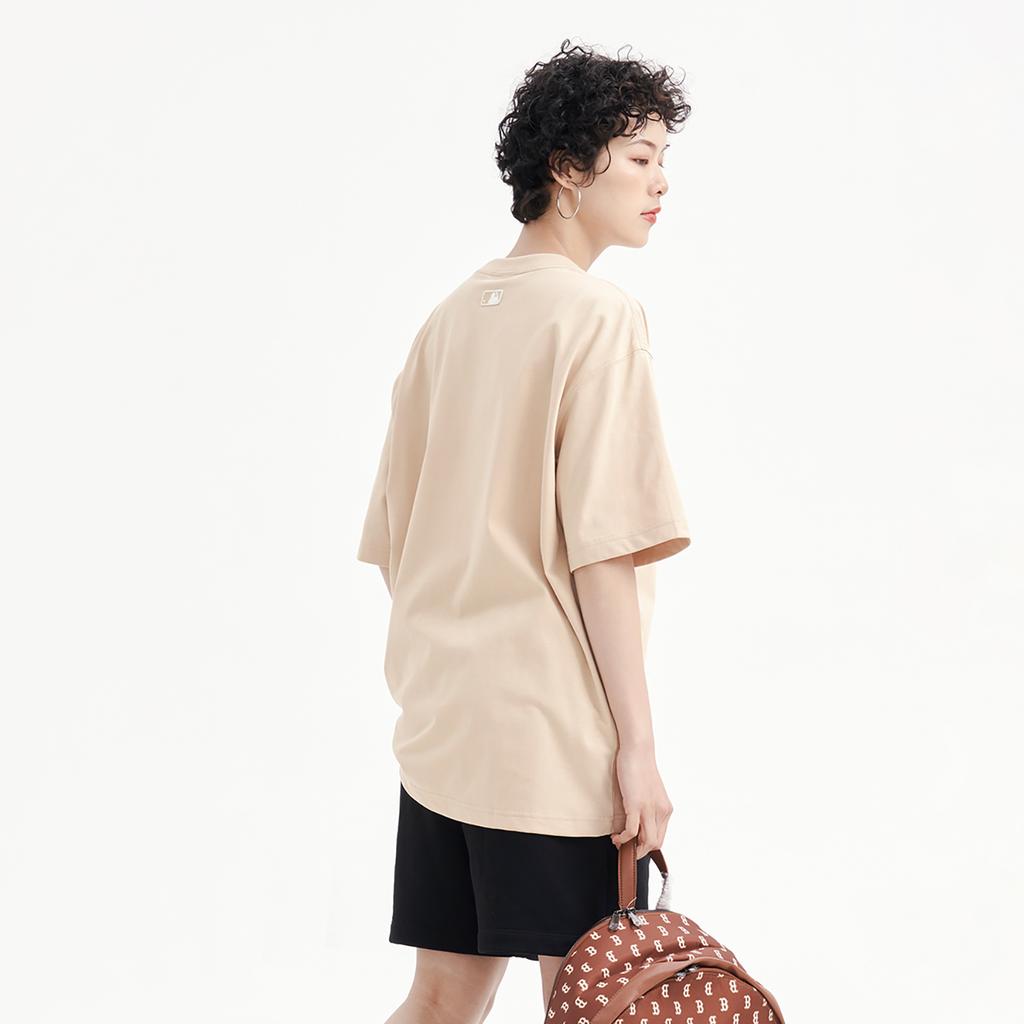 New MLB Set in Sleeve T Shirt Unisex Sandy Brown 3ATSB0233-43SAL