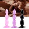 Beaded Wave Anal Plug Men Pulling Beads Suction Cup Sex Tool Stick TPE Smooth Anal Plug Gay Supplies