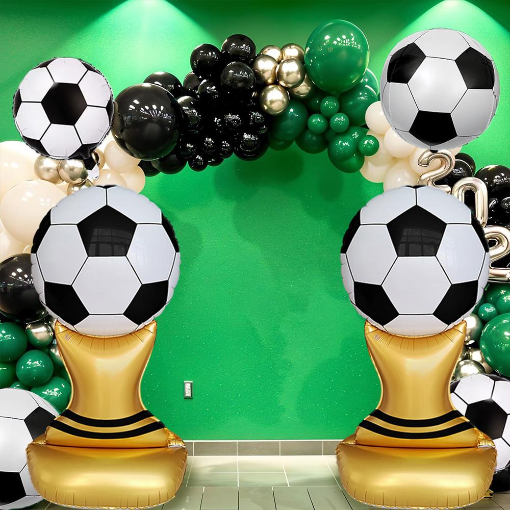 1-Pack of 60inch Standing Football Cup Aluminum Foil Balloons, Suitable for Themed Birthday Parties, Football World Cup, Football F