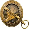 Brass Sundial Compass 5.08cm Push Button Face Open Compass Working Pocket Sundial Compass