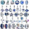 Медь Синяя Серия Луна Самолет Космическая Серия Стеклянные Бусины Клип Шарм Подходит Оригинальному Браслету Браслету Ювелирный Подарок