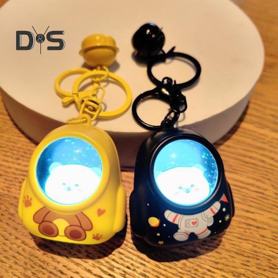 Брелок-фонарик с изображением мультяшного кота, работающий на батарейках, небольшой карманный универсальный светодиодный мини-фонарик-брелок