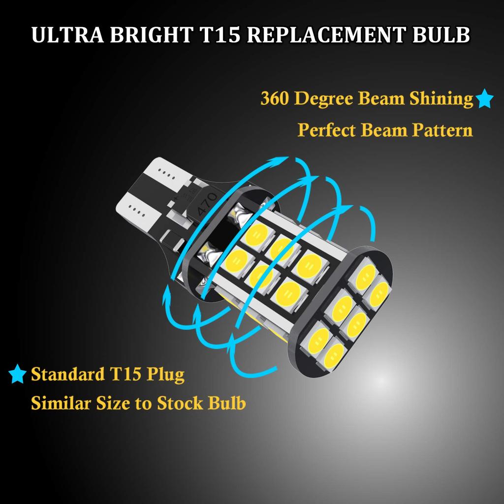 921 Светодиодная Автолампа Улучшение Супер Яркая T15 912 W16W Светодиодная 921 Лампа 3030