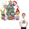 Iron-On Transfers For Clothing Cartoon Owls Trees Heat Transfer T-Shirt Jeans Iron On Patches Diy Thermal Stickers Christmas Gift