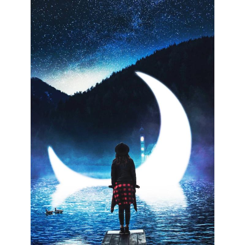 5D DIY Алмазная картина Луна Вид Алмазная вышивка Набор для вышивки крестом Полный горный хрусталь Мозаика Домашний декор