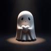 Halloween Love Heart Ghost Figurine Rude Middle Finger Ghost Statue Resin Sculpture Home Office Desktop Decoration Ornament