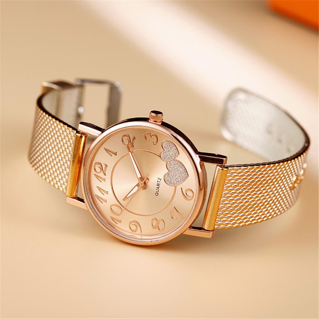 Fashion Women Watches Ladies Watch Silver Heart Dial Silicone Mesh Belt Wristwatches Reloj Mujer Montre Femme Women's Watch