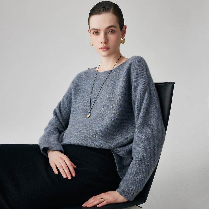 Paro Women's 100% Cashmere Chunky Knit Round Neck Sweater