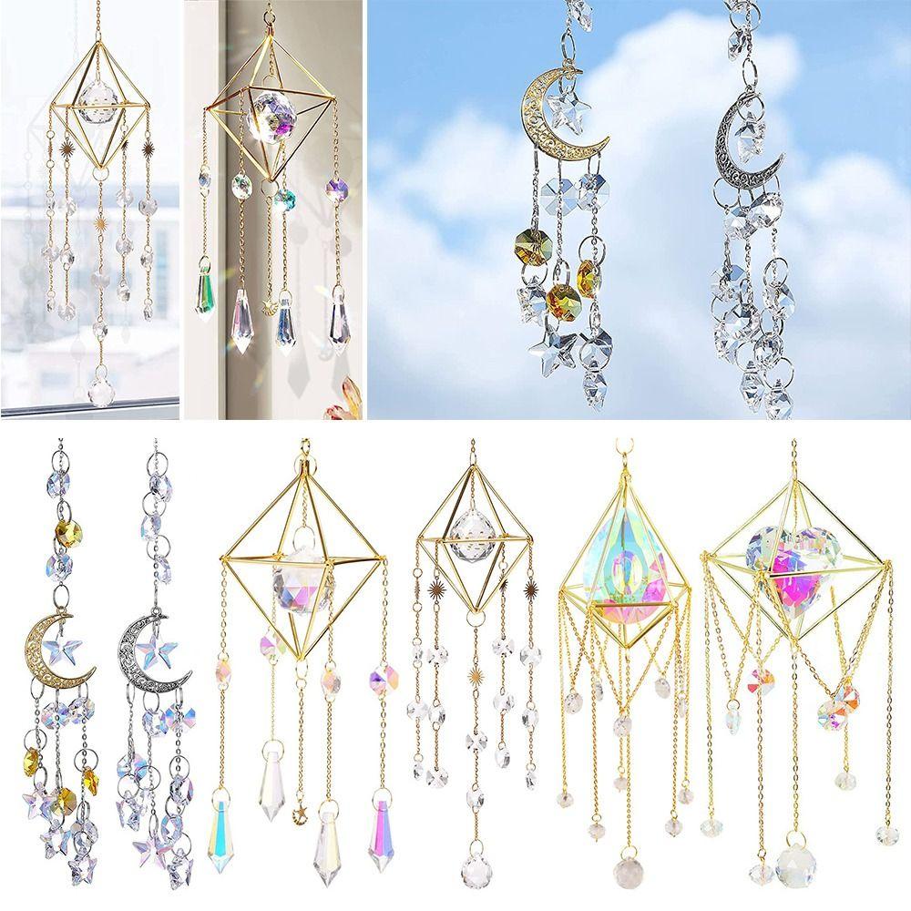 Ornaments Sunlight Refraction Hanging Wind Chime Rainbow Color Sun Catchers Crystal Prism Pendant