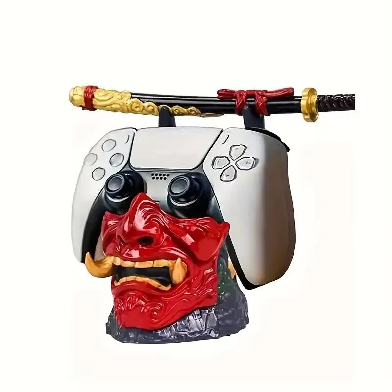 Подставка для игрового контроллера Лицо Демона Воин Меч Рука Держатель для контроллера Подходит для Ps5/4Ps5/Ps4/Xbox/Switch