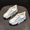 Leather Shoes New Autumn Women's  Vintage Lightweight Inner Elevated Casual Sports Shoes Thick Sole Single Shoes Sneakers