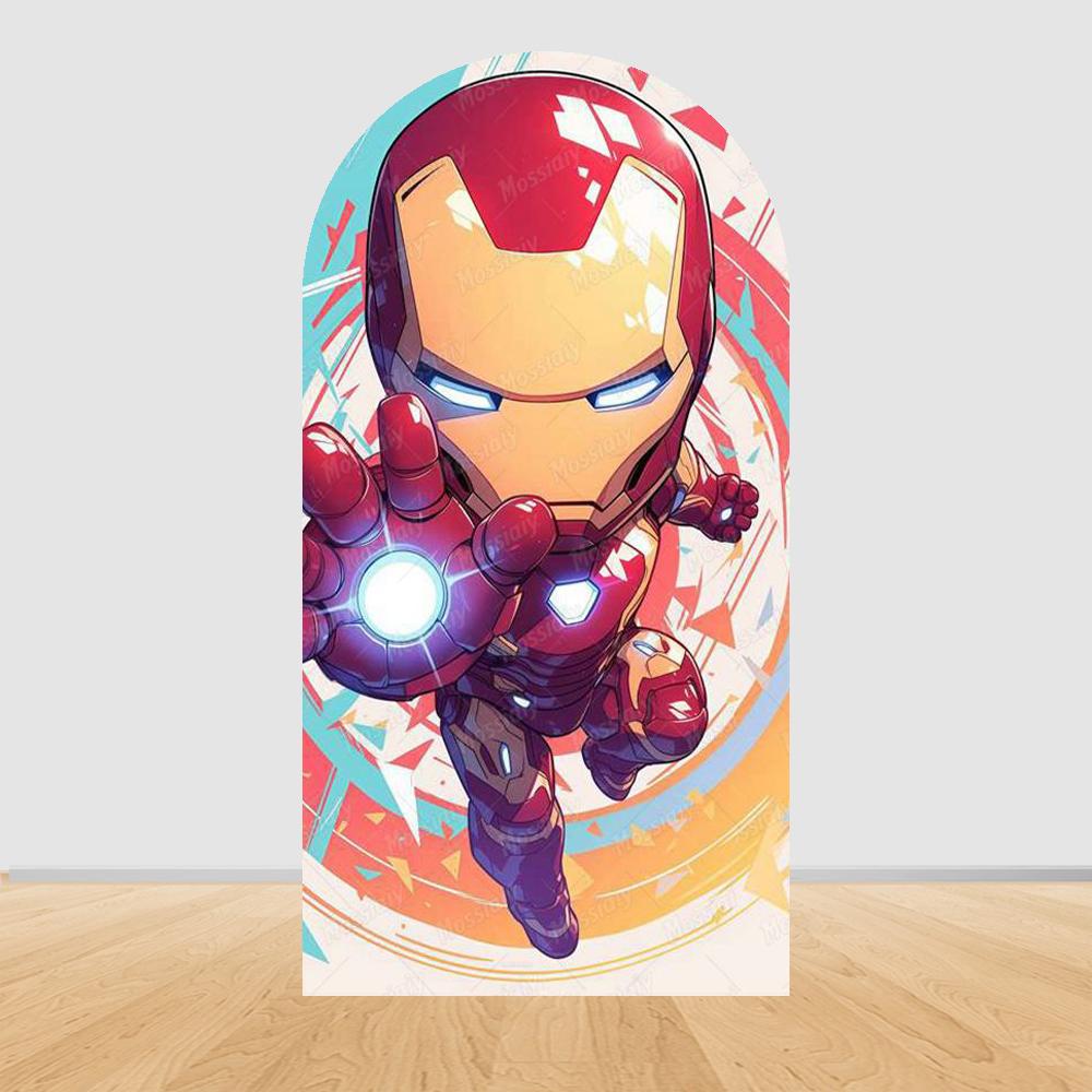 Iron Man Spider-Man Arch Backdrop Covers Children's Boy Birthday Party Photo Custom Decor Background Wall Baby Shower Supplies