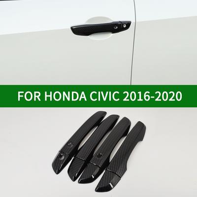 Накладки на ручки боковых дверей с рисунком под карбон для Honda Civic десятого поколения 2016 2017 2018