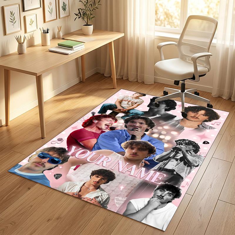 Personalized Crystal Velvet Carpet,Benson Boone Custom Printed Name, Plush Area Rug For Home Indoor Decor